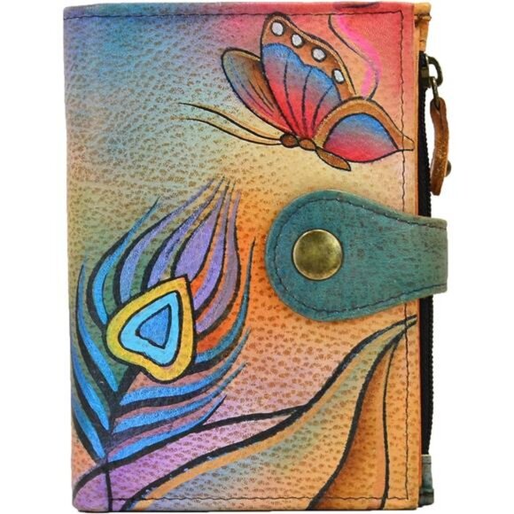 Women's Hand Painted Genuine Leather Ladies Wallet - Picture 1 of 5